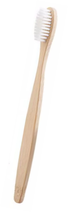 Bambukinis dantų šepetėlis su baltais šereliais (su dėžute)