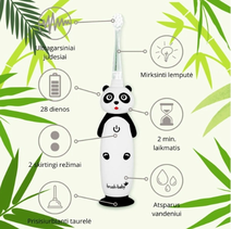 WildOne vaikiškas elektrinis dantų šepetėlis „Panda“