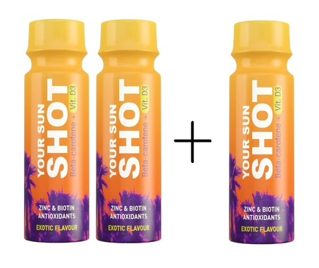 Sunshot + Vit. D įdegio aktyvatorius Exotic skonio 80 ml, 3 vnt. 